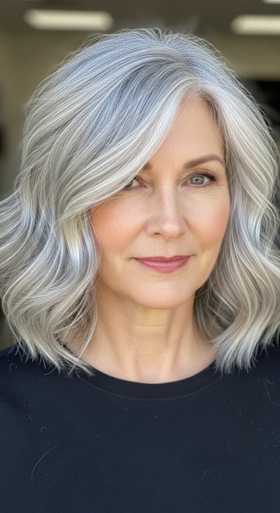 15 Stunning Haircuts for Women Over 70 That Are Easy to Style 14 The Wavy Bob