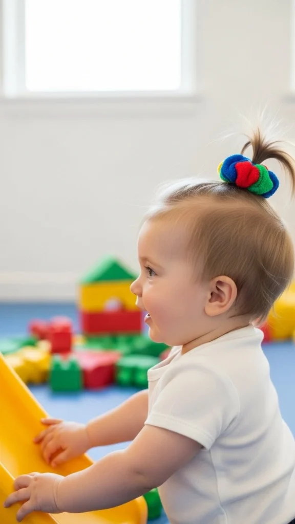 15 Baby Kaylee Hairstyles - Adorable Ideas for Your Little One 12 Tiny High Ponytail