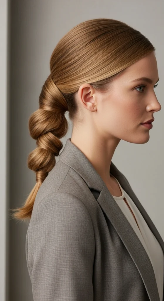 12 Curly Updo Hairstyles That Are Perfect for Bad Hair Days 7 Twisted Low Ponytail Updo