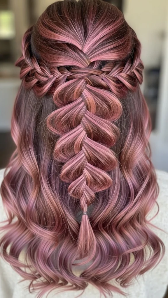 15 Romantic Valentine's Day Hairstyles That'll Make Hearts Skip a Beat 6 Waterfall Braid with Curled Ends