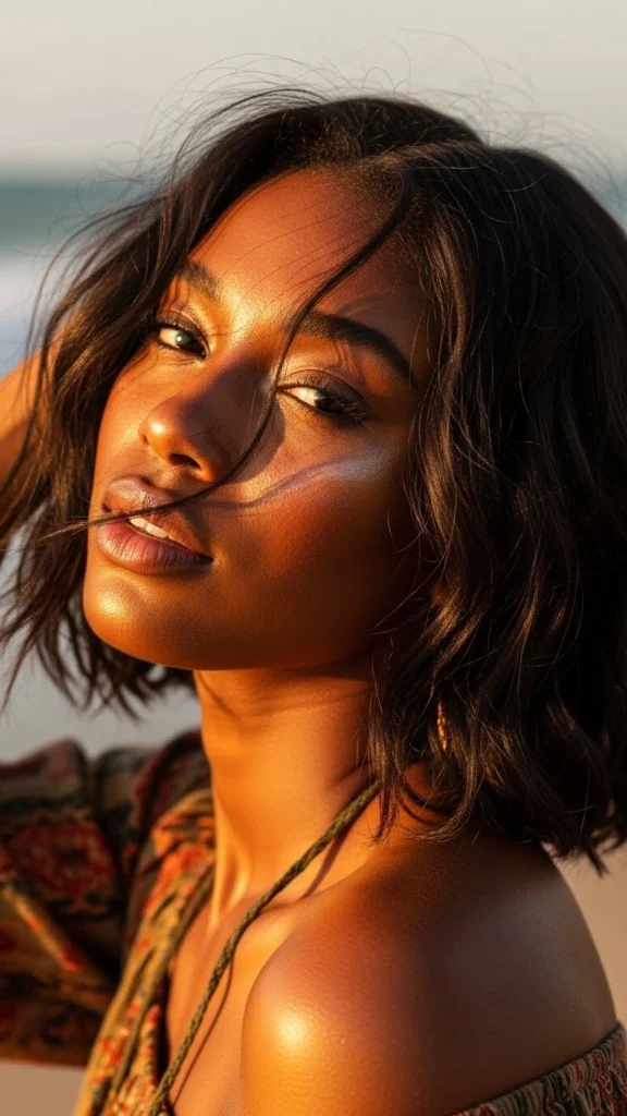 15 Short Bob Hairstyles for Black Women 2026 13 Wavy Bob with Beachy Texture