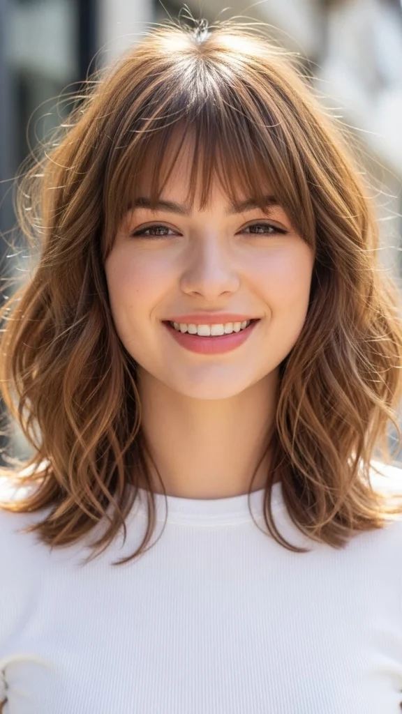 12 Wavy Wolf Cut with Bangs: Stunning Styles to Try in 2026 6 Wavy Wolf Cut with Baby Curtain Bangs