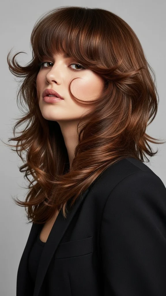 12 Wavy Wolf Cut with Bangs: Stunning Styles to Try in 2026 13 Wavy Wolf Cut with Curved Bangs