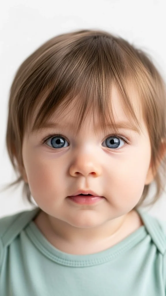 15 Baby Kaylee Hairstyles - Adorable Ideas for Your Little One 8 Wispy Bangs with Center Part