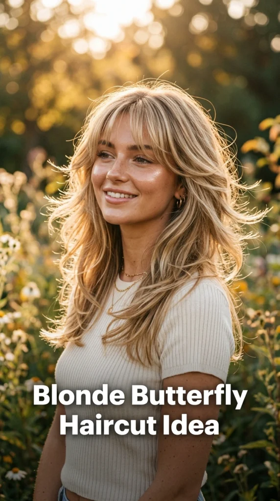 Butterfly Haircut With Bangs: The Dreamy, Voluminous Look You Need to Try 2 Blonde butterfly haircut 202604100844