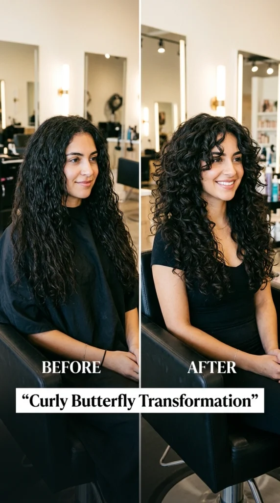 17 Butterfly Haircuts for Curly Hair - Book an Appointment Instantly 10 Flat curls vs 202604101033