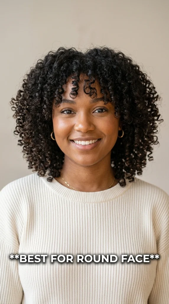 17 Butterfly Haircuts for Curly Hair - Book an Appointment Instantly 14 Model with round 202604101033