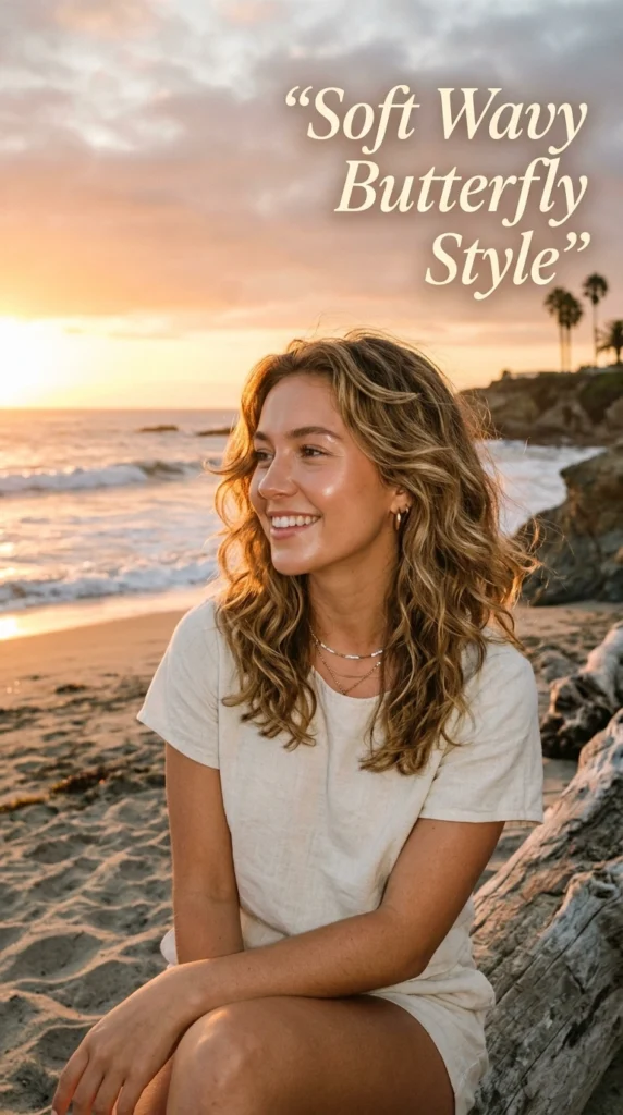 15 Chic Medium Butterfly Haircut Ideas for Effortless Style 11 Soft wavy butterfly 202604111642