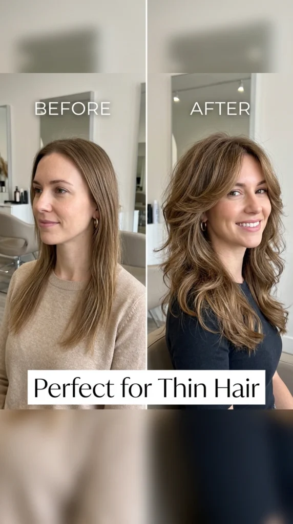 15 Chic Medium Butterfly Haircut Ideas for Effortless Style 13 Thin hair butterfly 202604111642